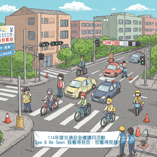 114年度交通安全禮讓月-「See & Be Seen 我看得見您，您看得見我」