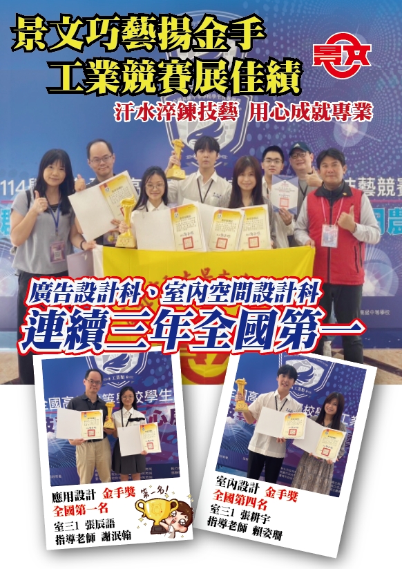 景文巧藝揚金手 工業競賽展佳績